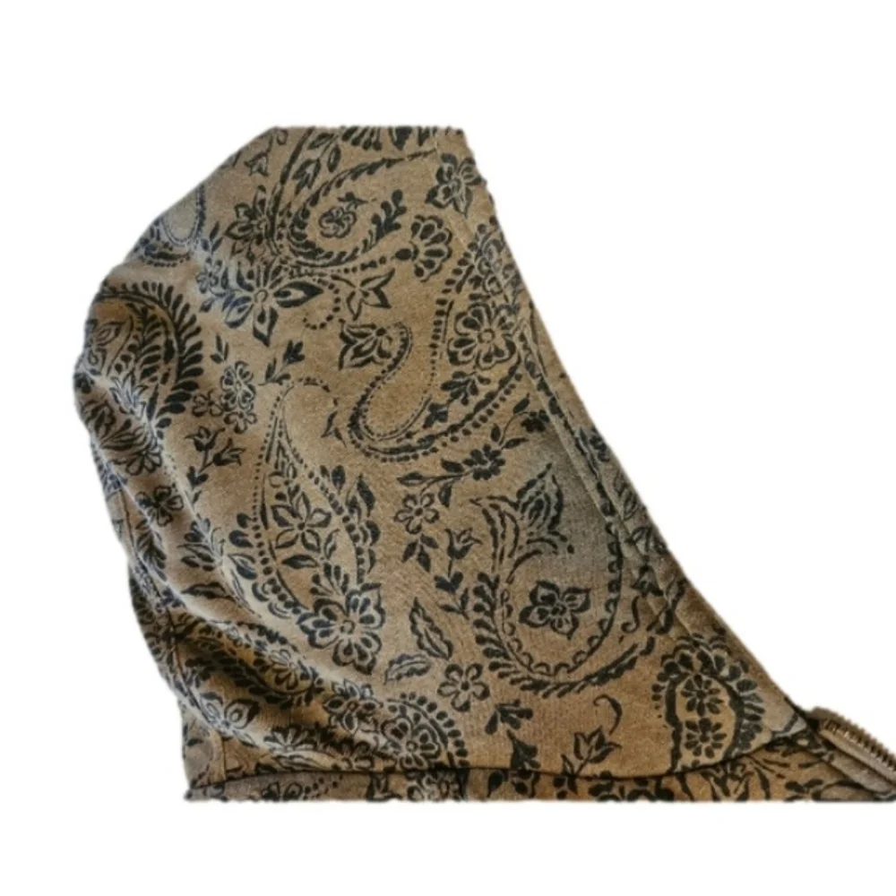 Forever 21 Paisley Print Zip-up Hoodie. size S Brown and black sherpa - Picture 3 of 16